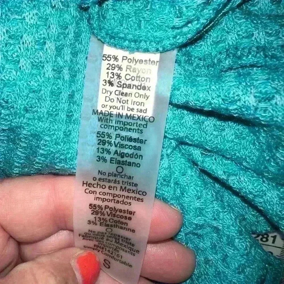 Lularoe small turquoise one‎ shoulder/ off the shoulder Cici dress. NWT - Picture 8 of 9